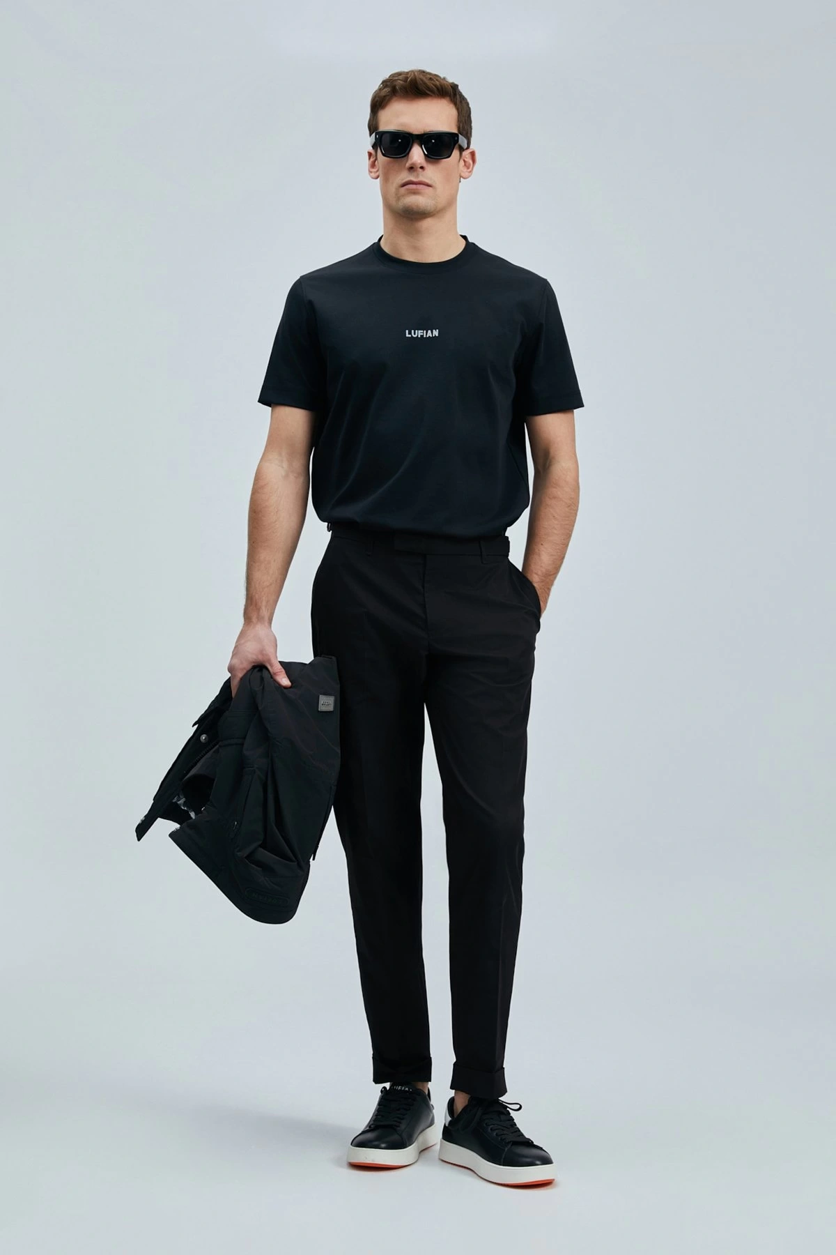 Lufian Erkek Yuvarlak Yaka Marcus Siyah T-Shirt 111020235