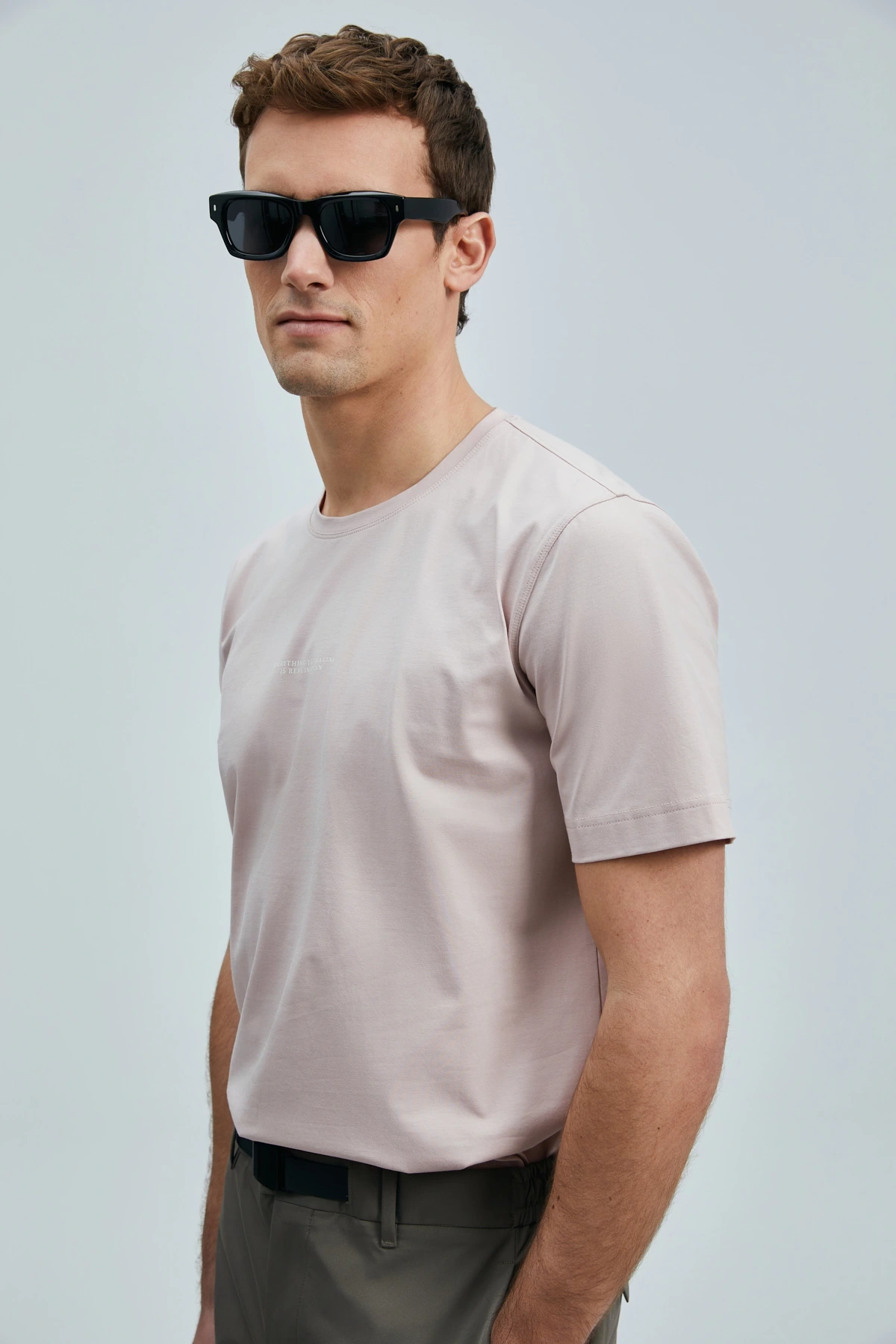 Lufian Erkek Yuvarlak Yaka Valor Pembe T-Shirt 111020242