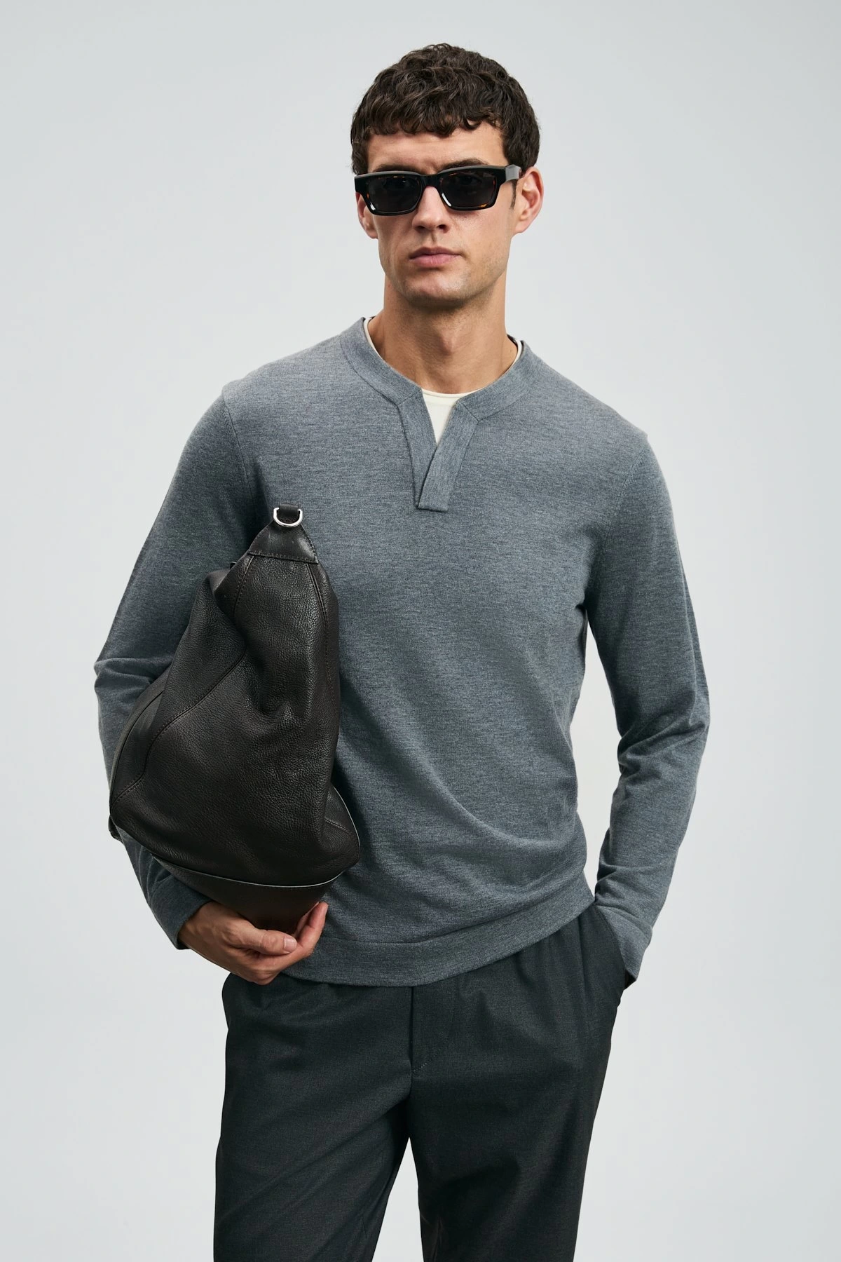 Lufian Erkek Zen Koyu Gri Kazak 112090163