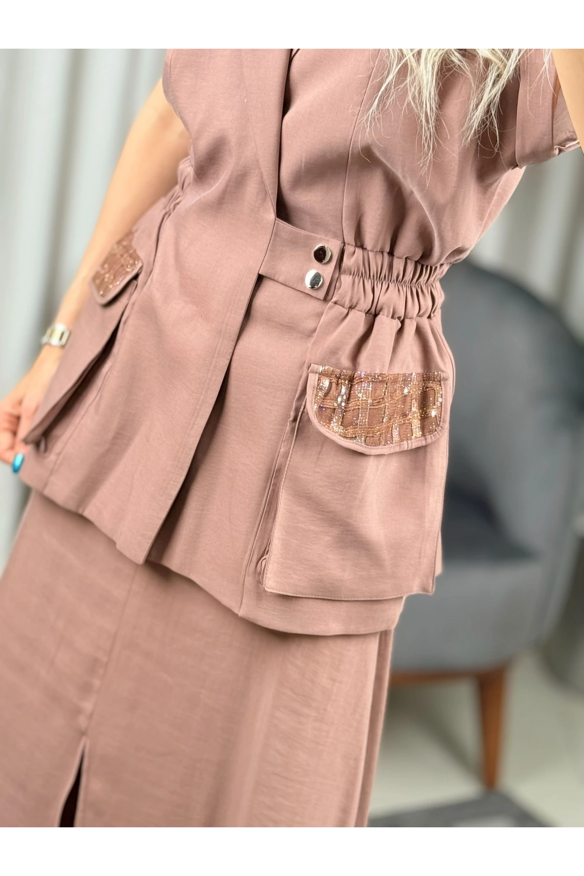 Milestone Beli Lastikli Kolsuz Ceket 50158