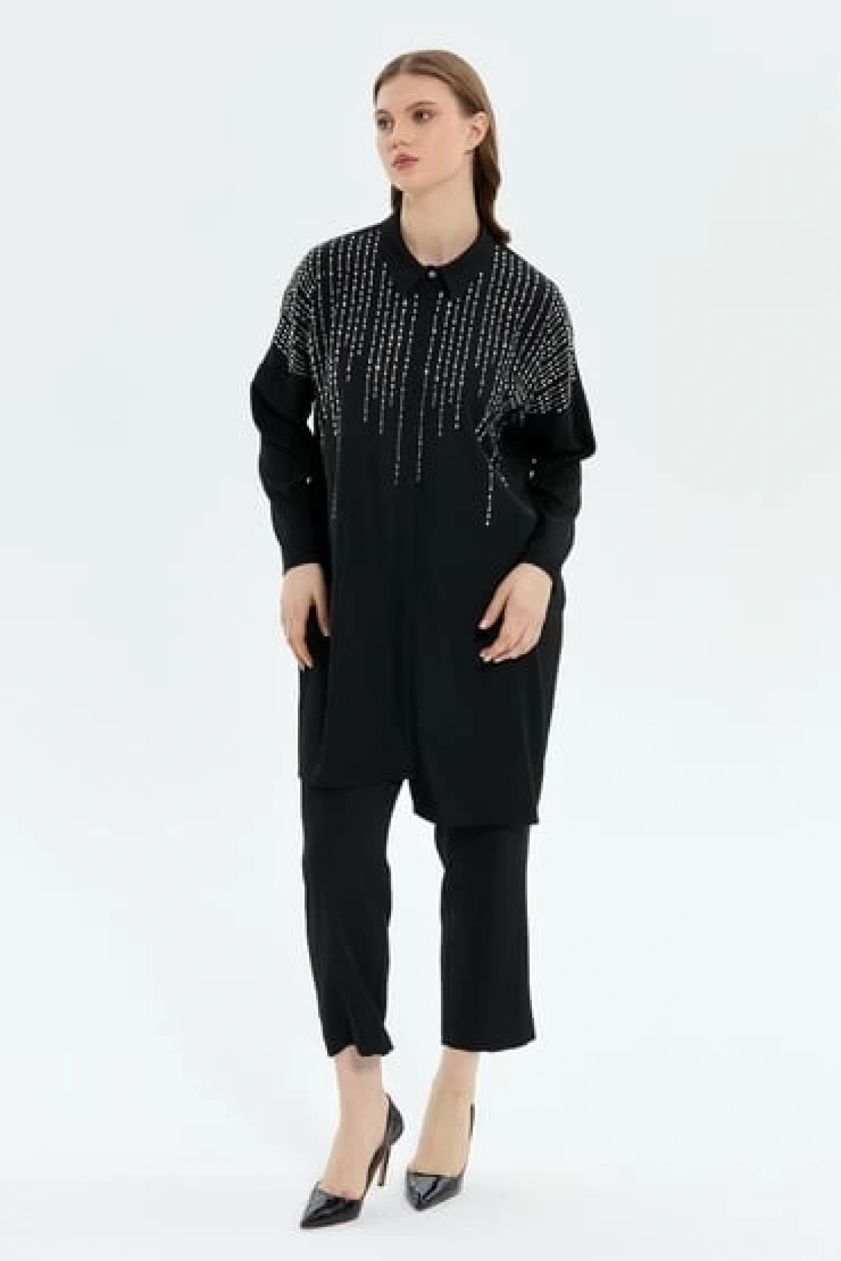 Müsemma Taş Detaylı Mehtap Gömlek 0008