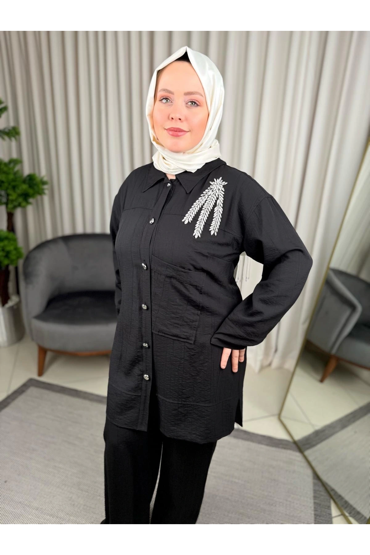 Müsemma Yakası Taşlı Sena Takım 0015