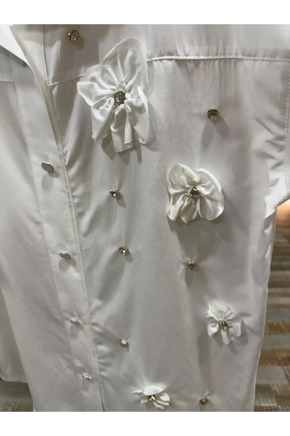 my312 Çiçek Detaylı Gömlek 25S8609-Ekru