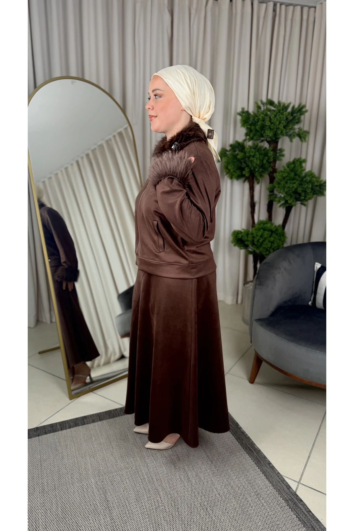 My312 Kürklü Süet Takım 26W1564