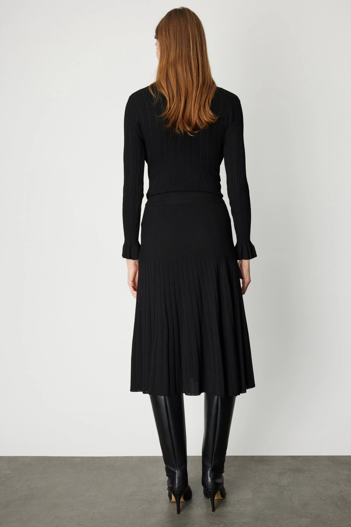 On Fashion Astarlı Midi Triko Etek 69201
