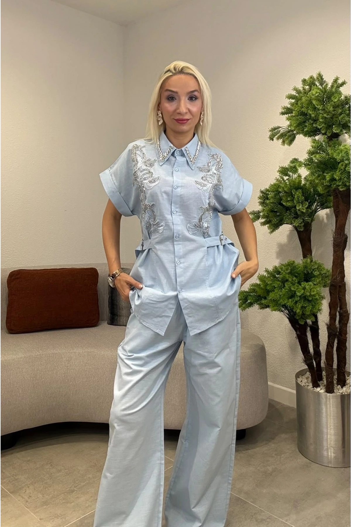 On Fashion Beli Lastikli Pantolon 70568
