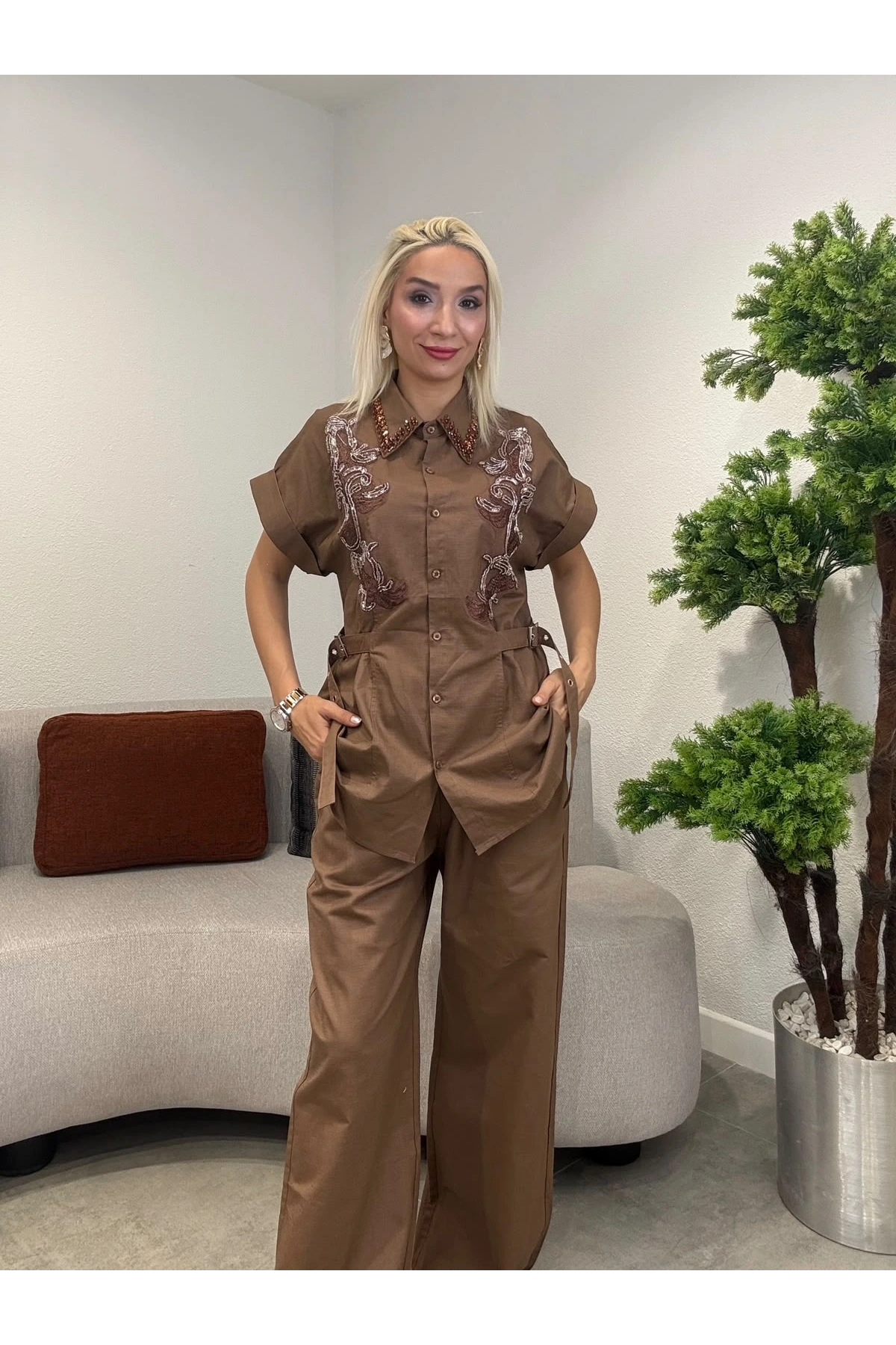 On Fashion Beli Lastikli Pantolon 70568