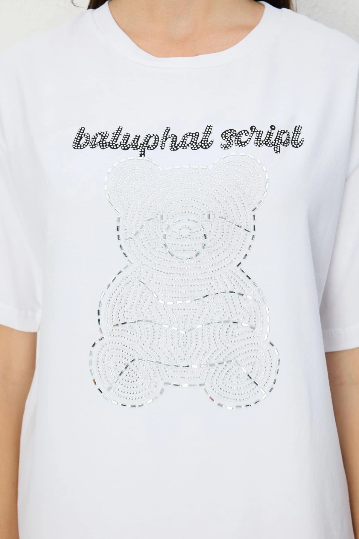 On Fashion Boncuk Baskılı Bluz 70341