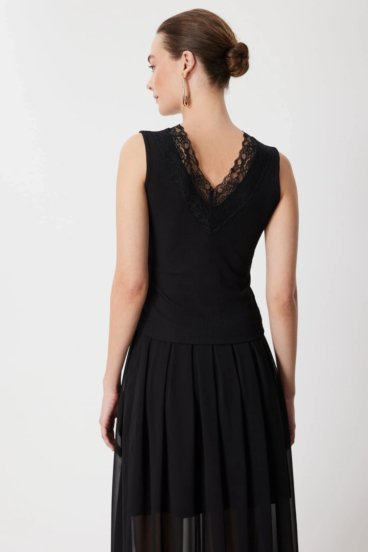 On Fashion Dantelli V Yaka Kolsuz Bluz 71420