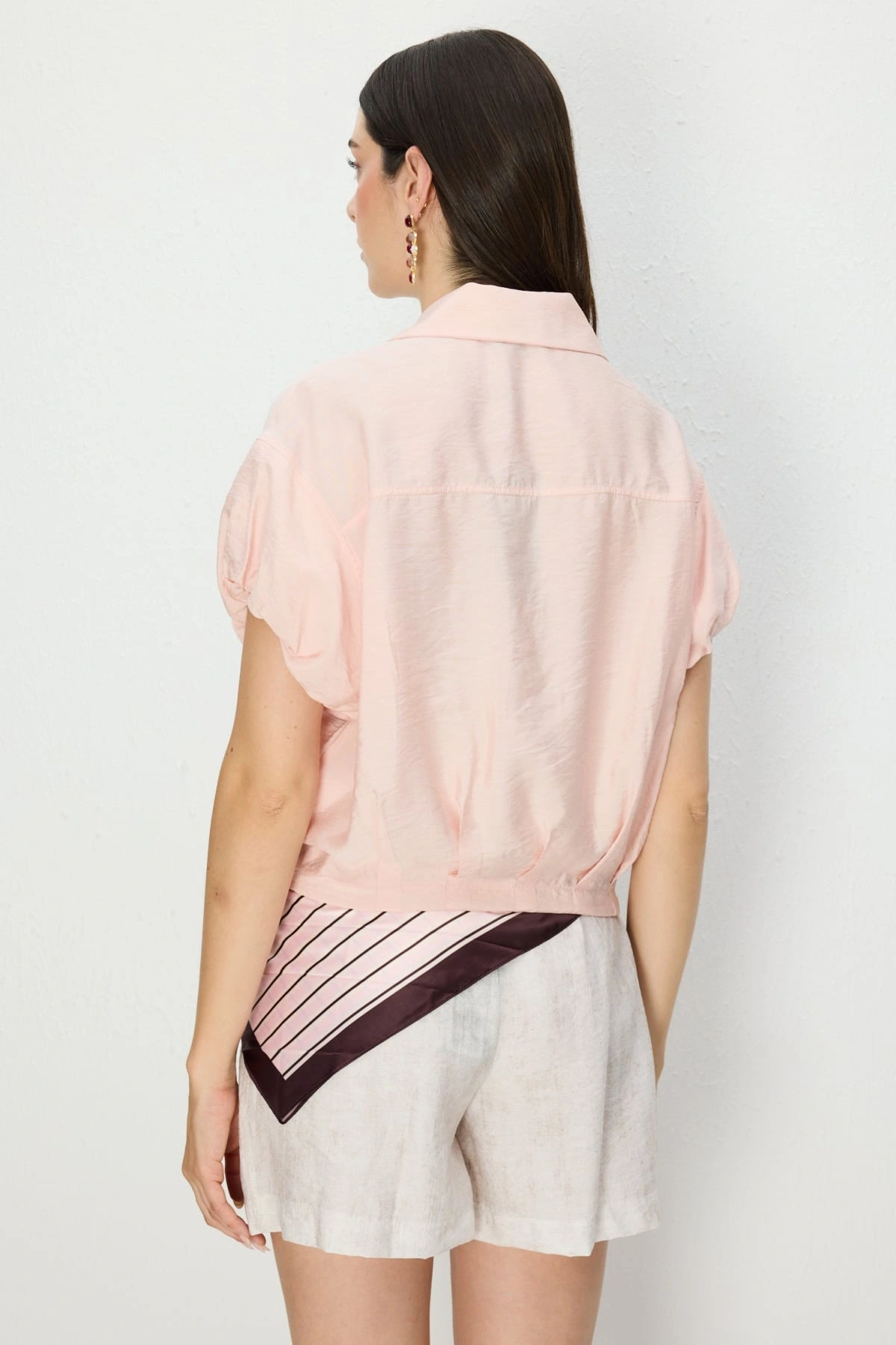 On Fashion Dikişli Kısa Kol Gömlek 74385