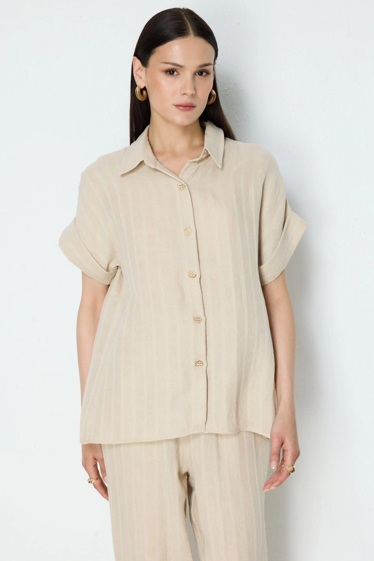 On Fashion Double Kısa Kol Gömlek 74387