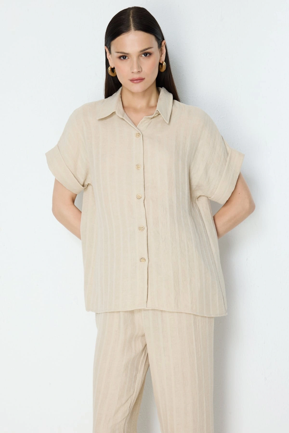 On Fashion Double Kısa Kol Gömlek 74387