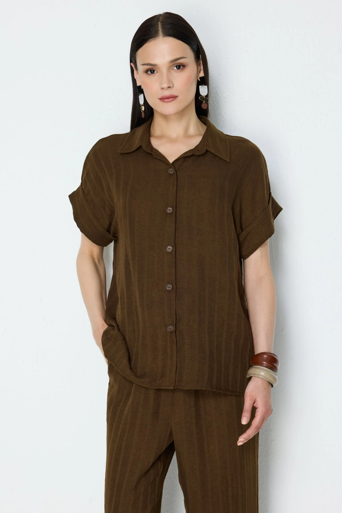 On Fashion Double Kısa Kol Gömlek 74387