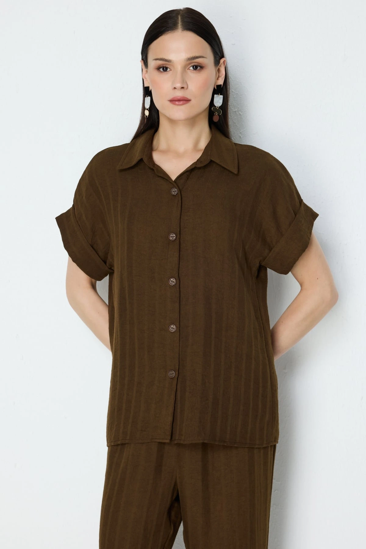 On Fashion Double Kısa Kol Gömlek 74387
