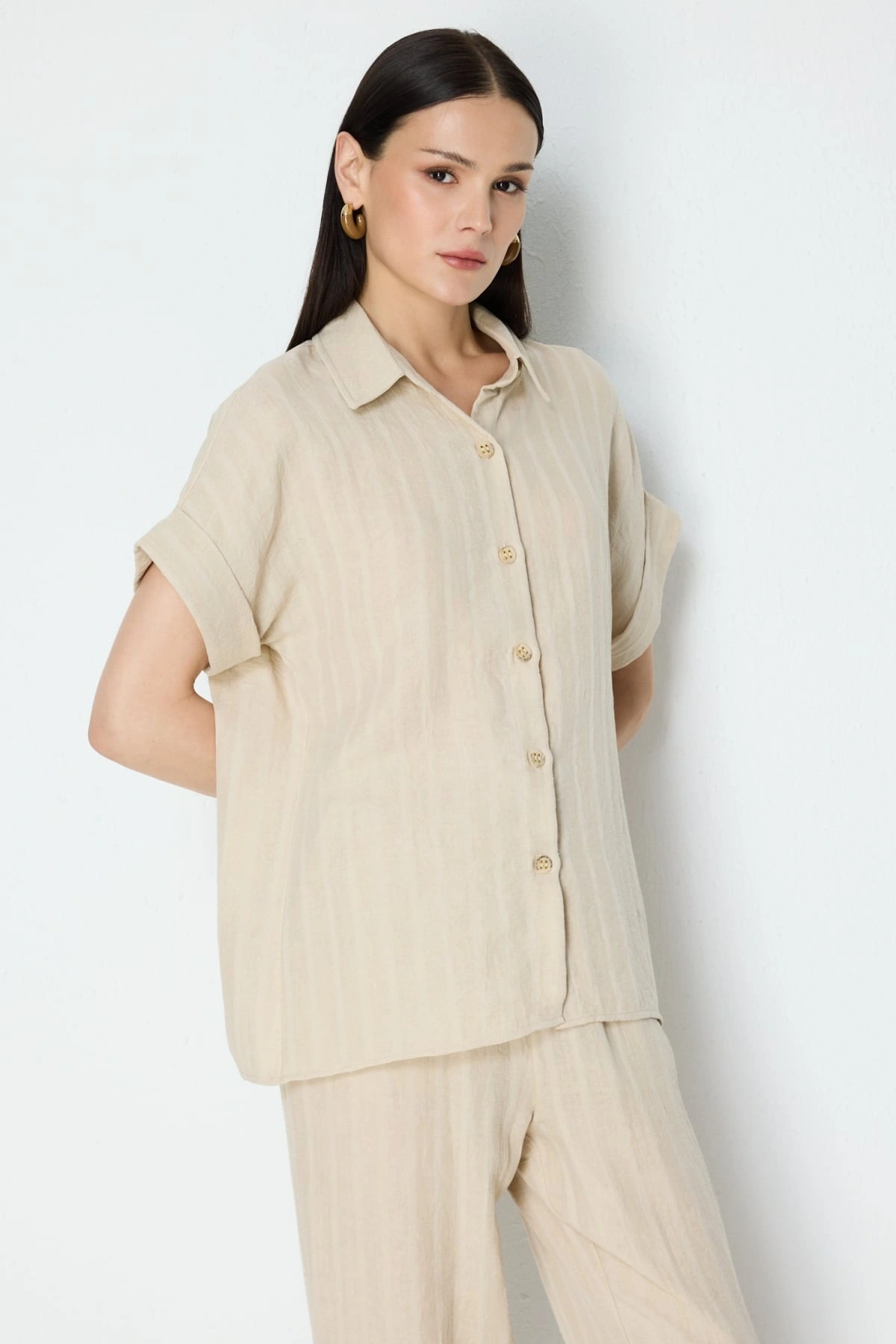On Fashion Double Kısa Kol Gömlek 74387