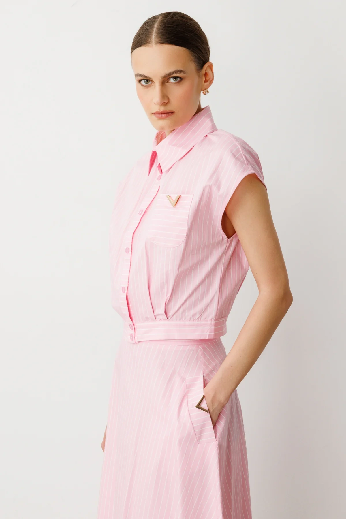 On Fashion Düğmeli Cepli Gömlek 56312