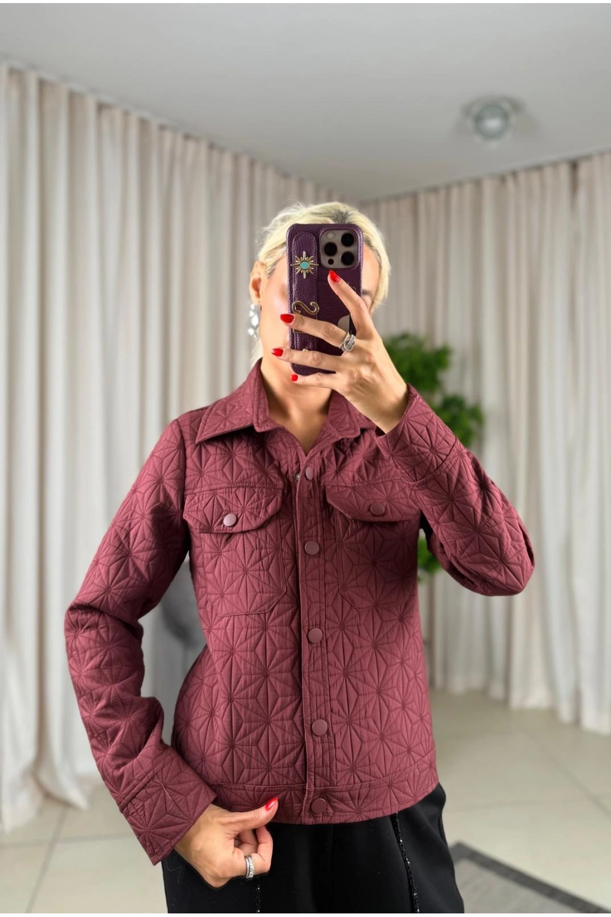 On Fashion Kapitoneli Cepli Ceket 62501