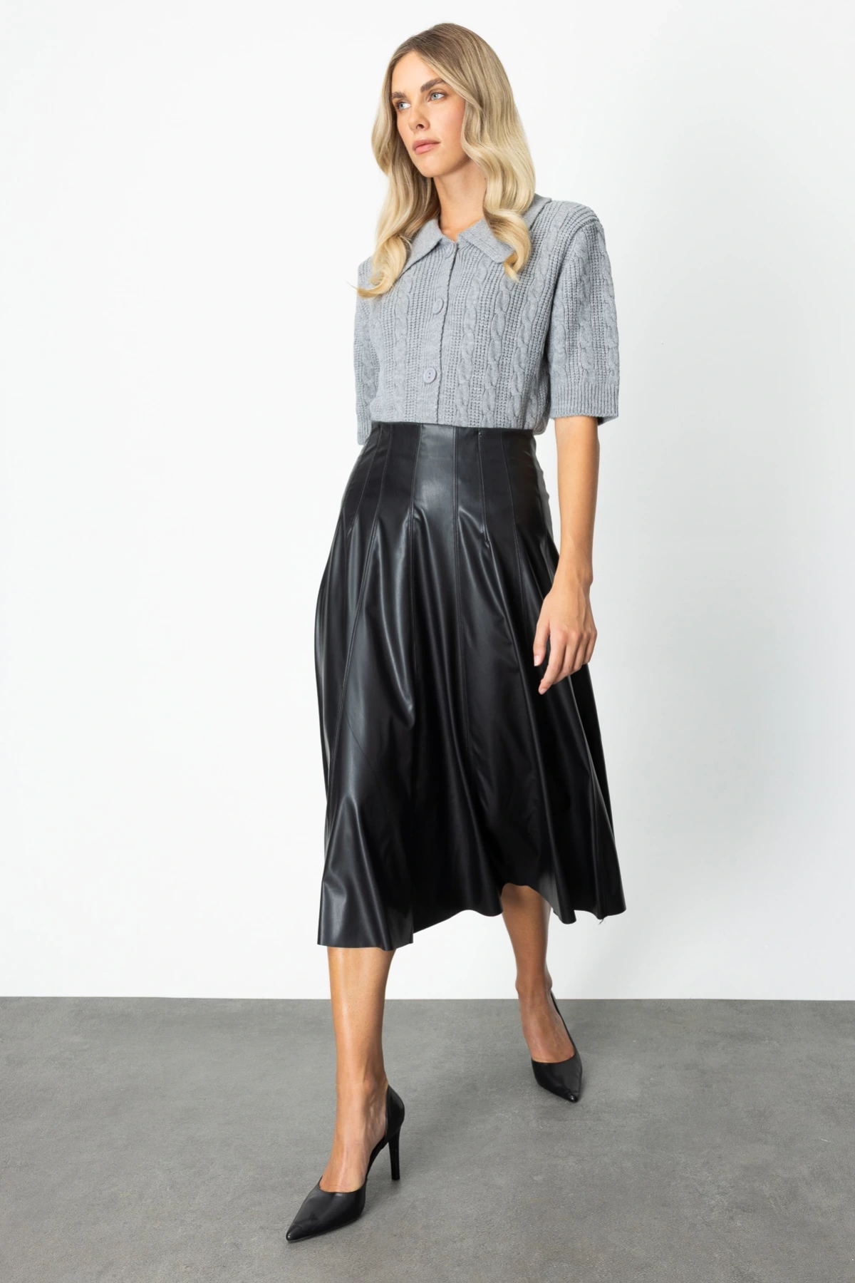 On Fashion Midi Boy Deri Etek 64201