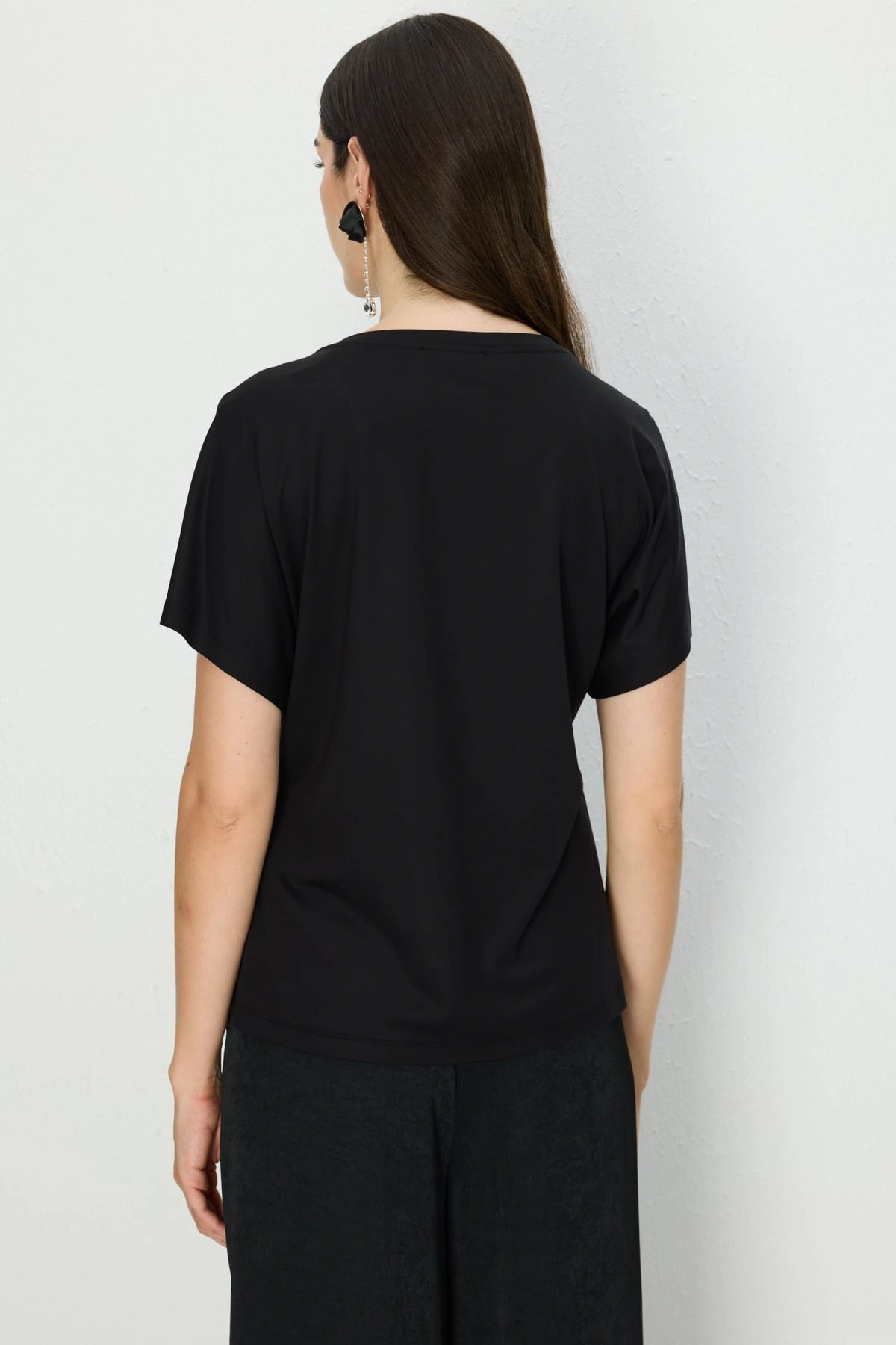 On Fashion V Yaka Taşlı Bluz 71540