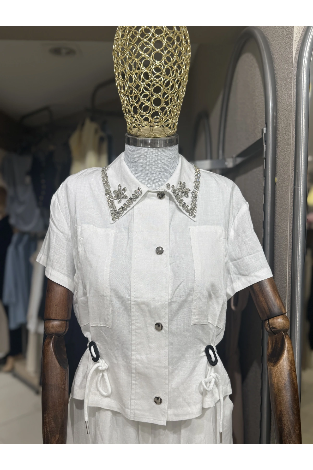 On Fashion Yaka İşleme Detalı Gömlek 70565