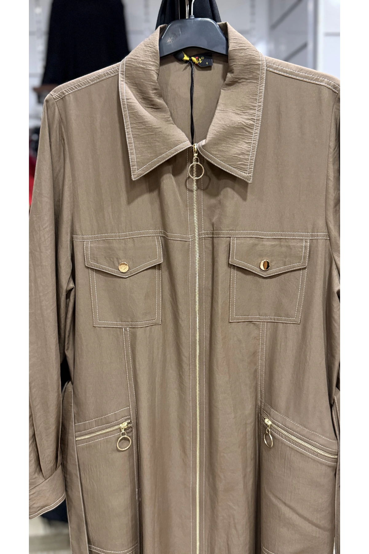 Safir Fermuarlı Uzun Elbise 25223