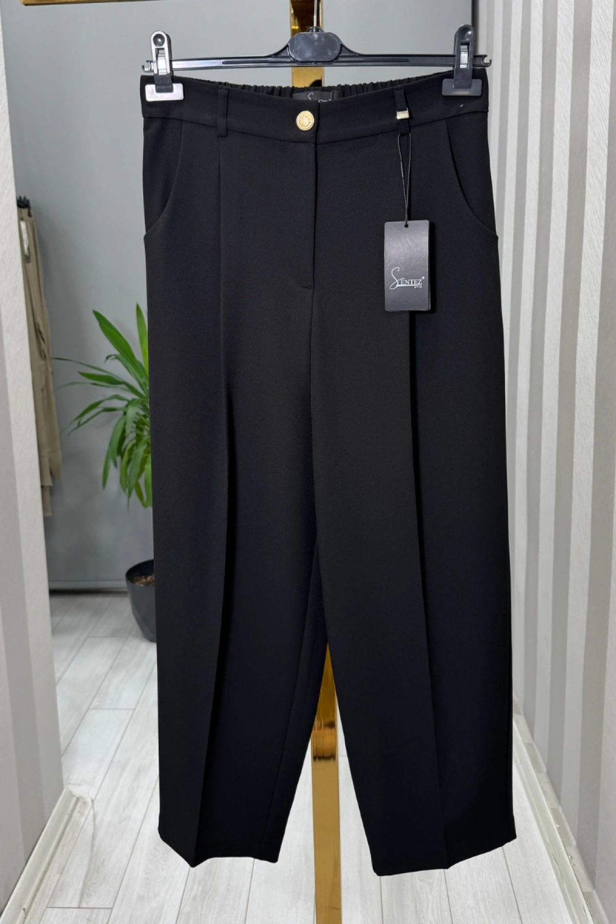 Sentez Roma Arkası Lastikli Pileli Pantolon SZ-5567