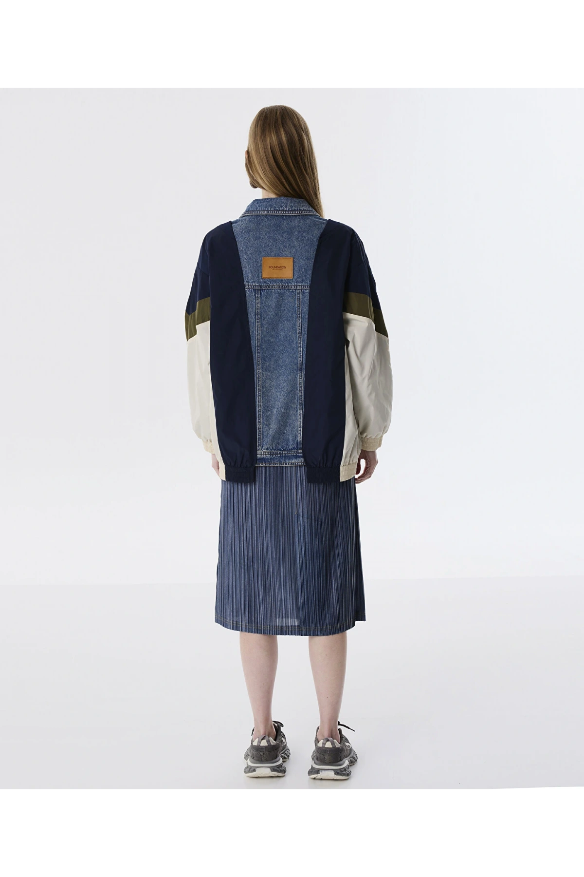 Twist Çift Parça Görünüm Patchli Kadın Lacivert Mont TW6250012167