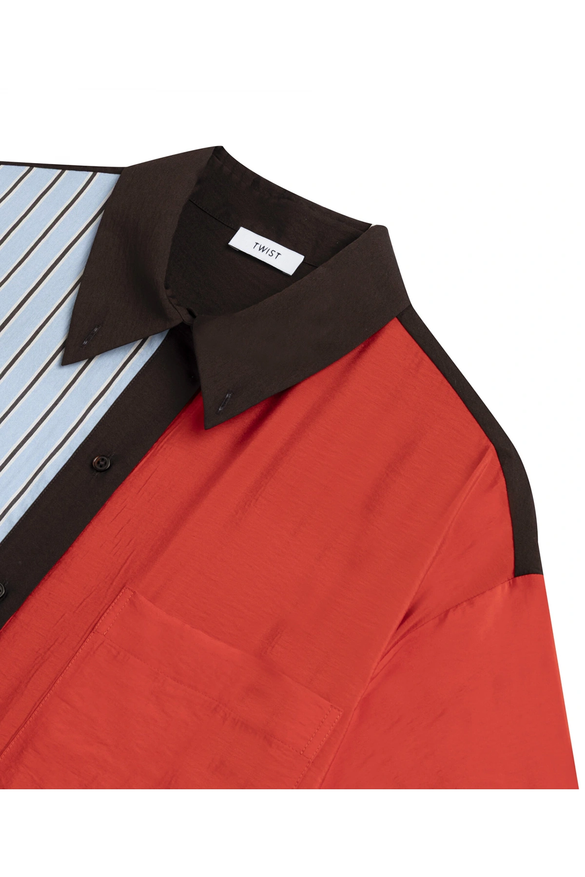 Twist Çizgi Desen Mix Colorblock Gömlek TS1260025236