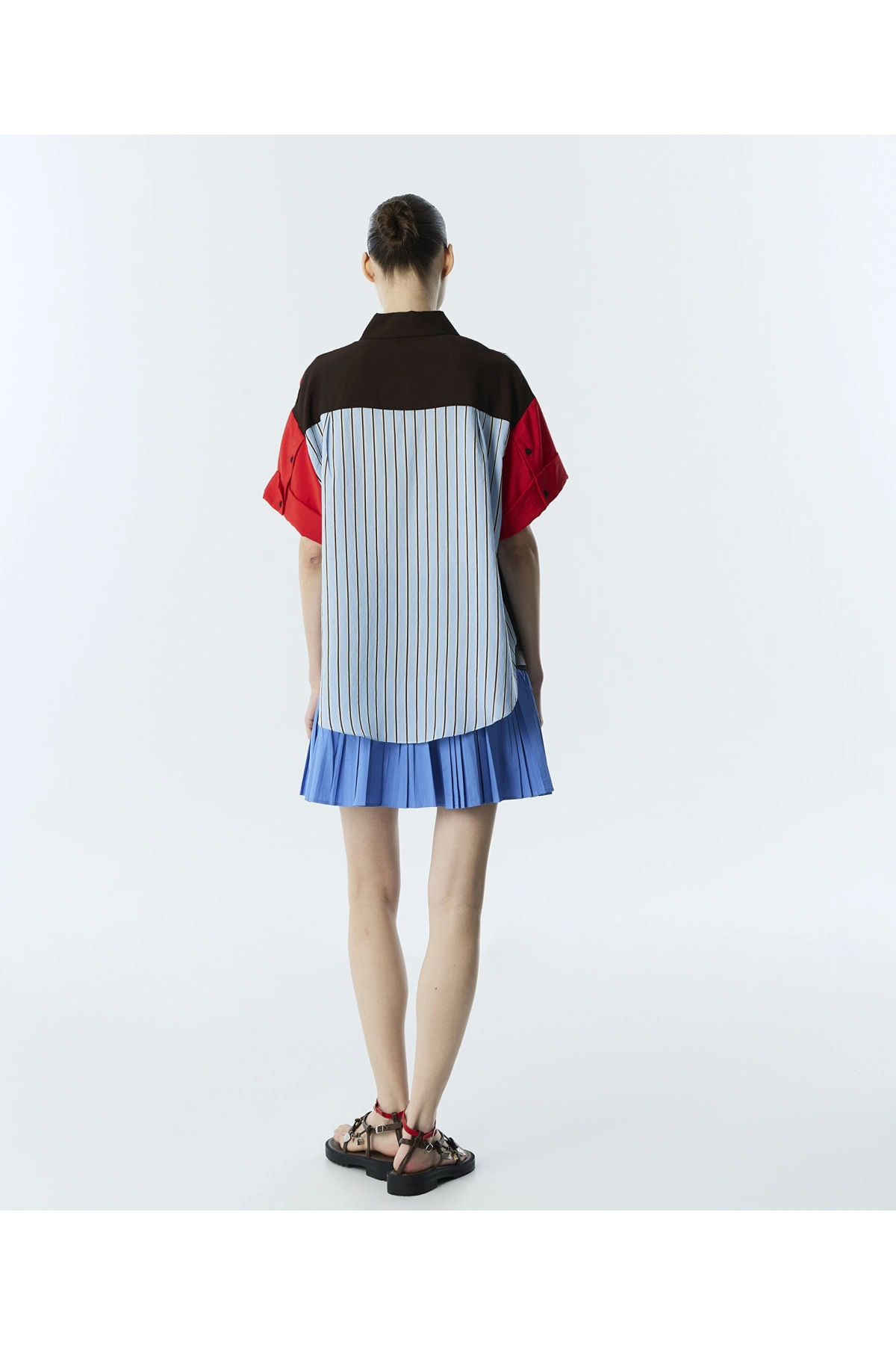Twist Çizgi Desen Mix Colorblock Gömlek TS1260025236