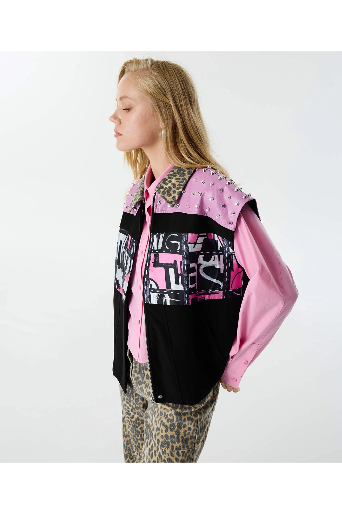 Twist Desen Mix Trok Baskılı Yelek TW6250007013