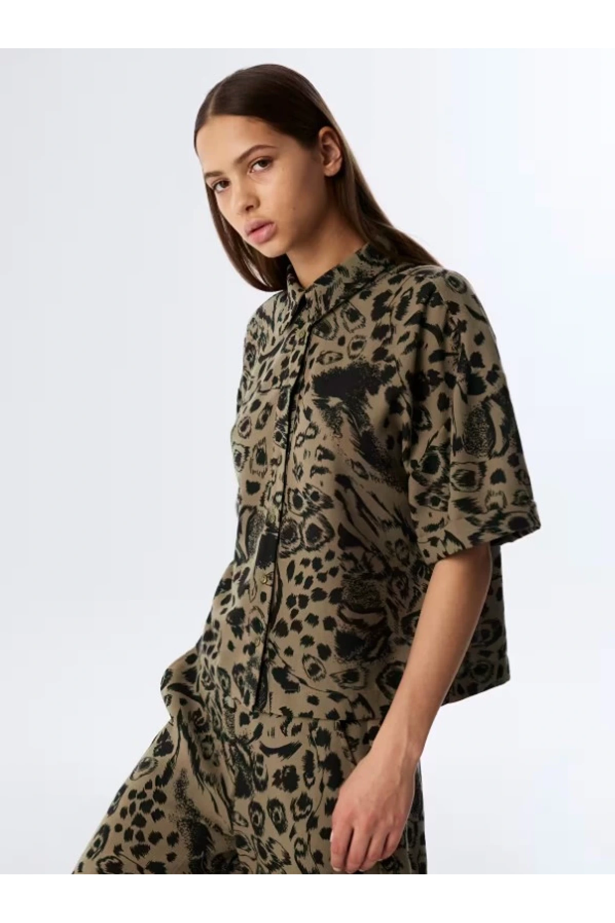 Twist Desenli Rahat Kesim Gömlek TS1250025242