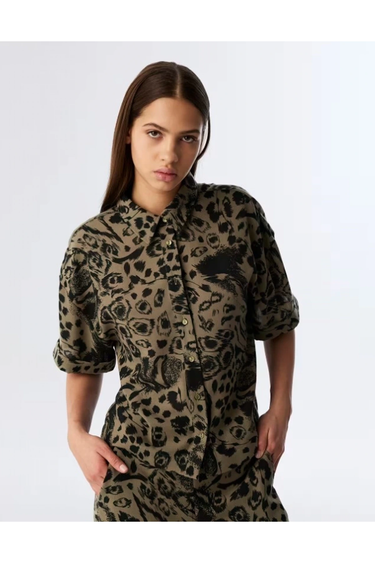 Twist Desenli Rahat Kesim Gömlek TS1250025242
