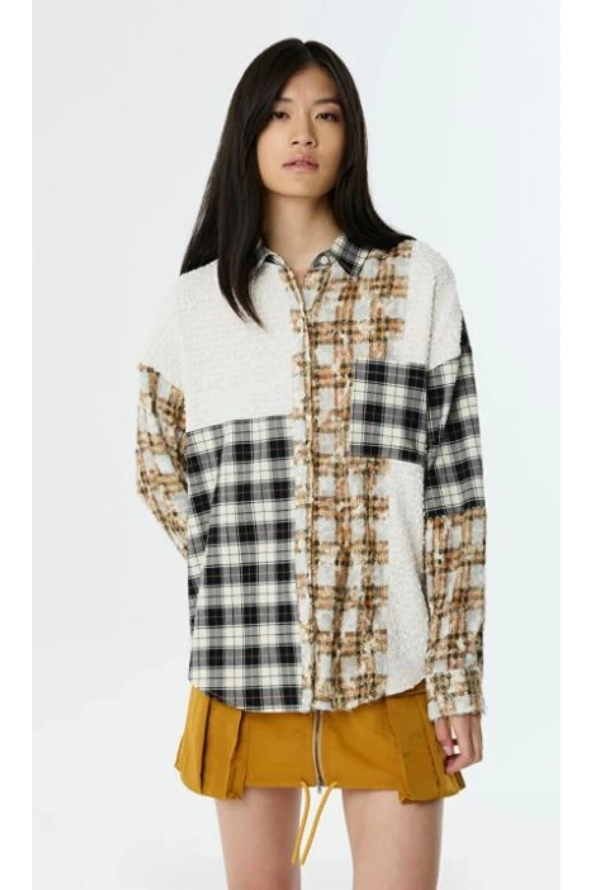 Twist Dokulu Kumaş Mix Gömlek TW6250025045