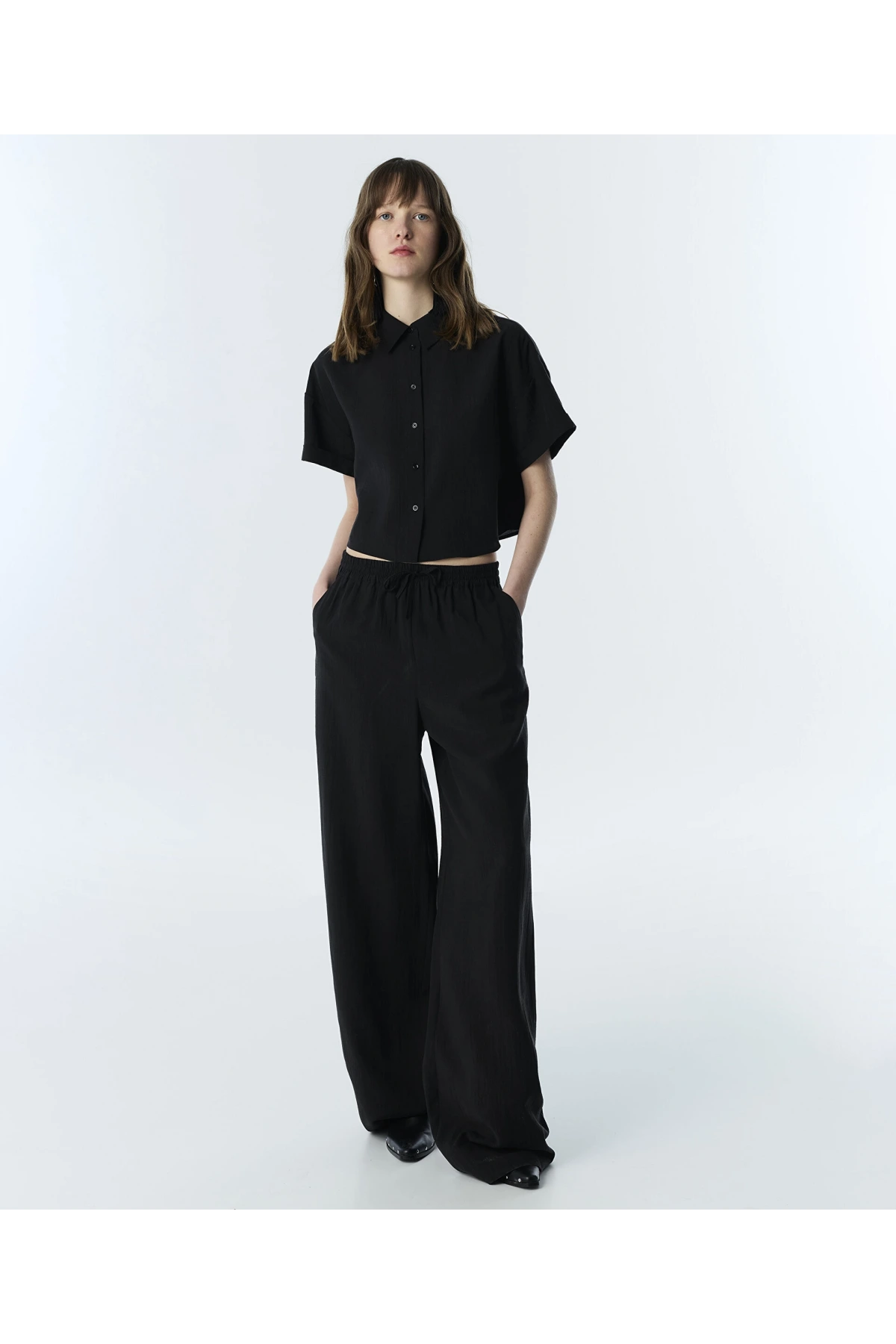 Twist Dokulu Wide Leg Pantolon TS1260003262