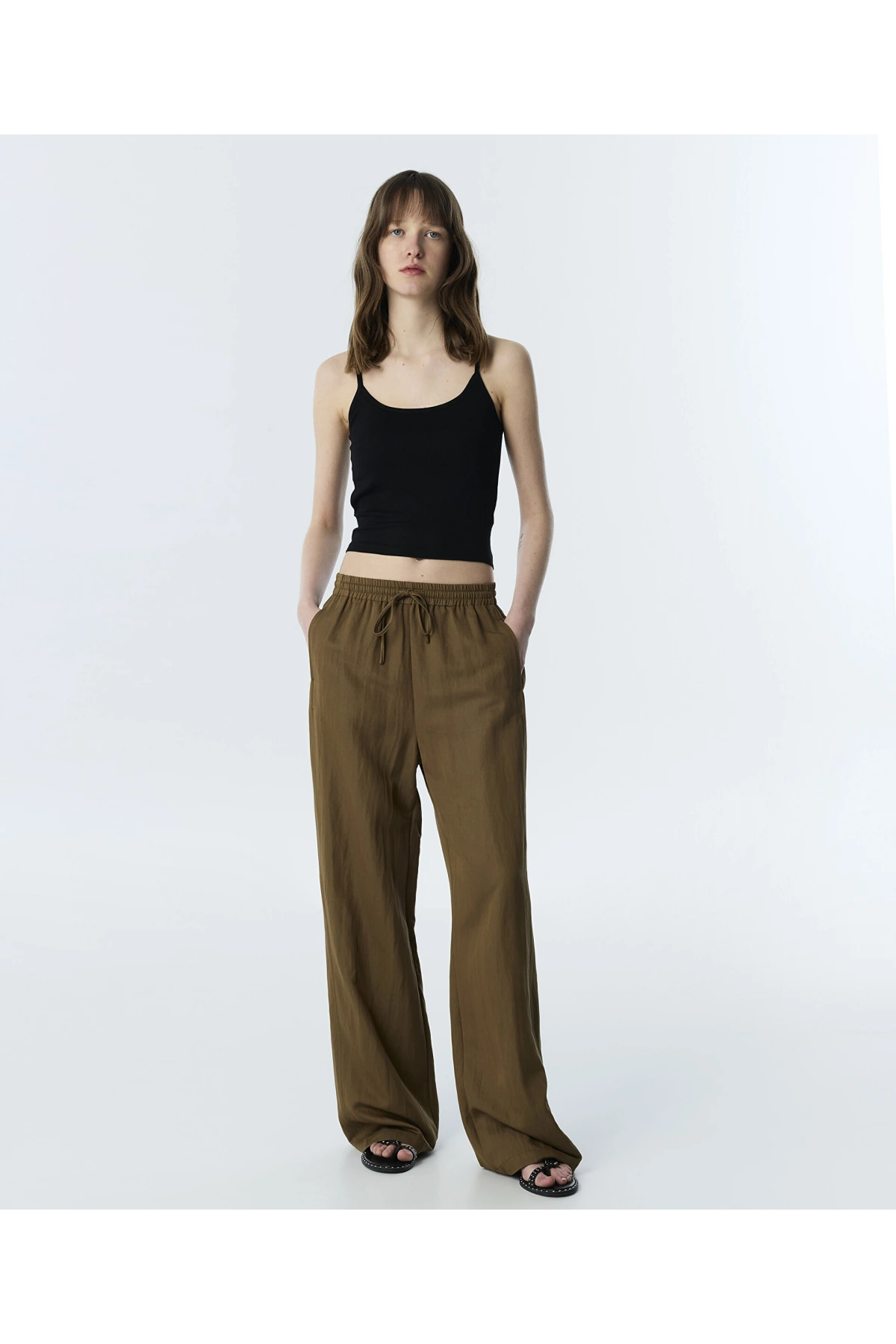 Twist Elastik Bel Wide Leg Pantolon TS1260003259