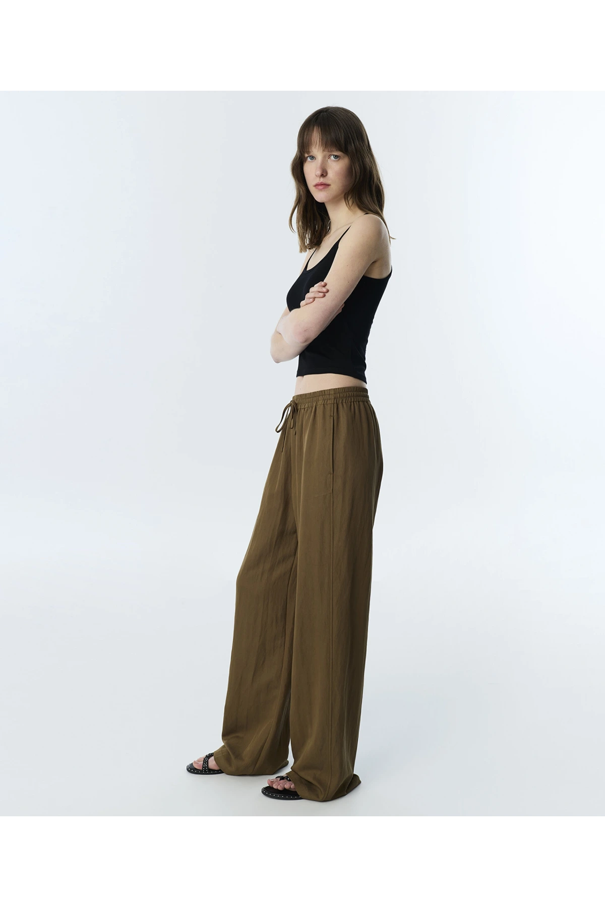 Twist Elastik Bel Wide Leg Pantolon TS1260003259