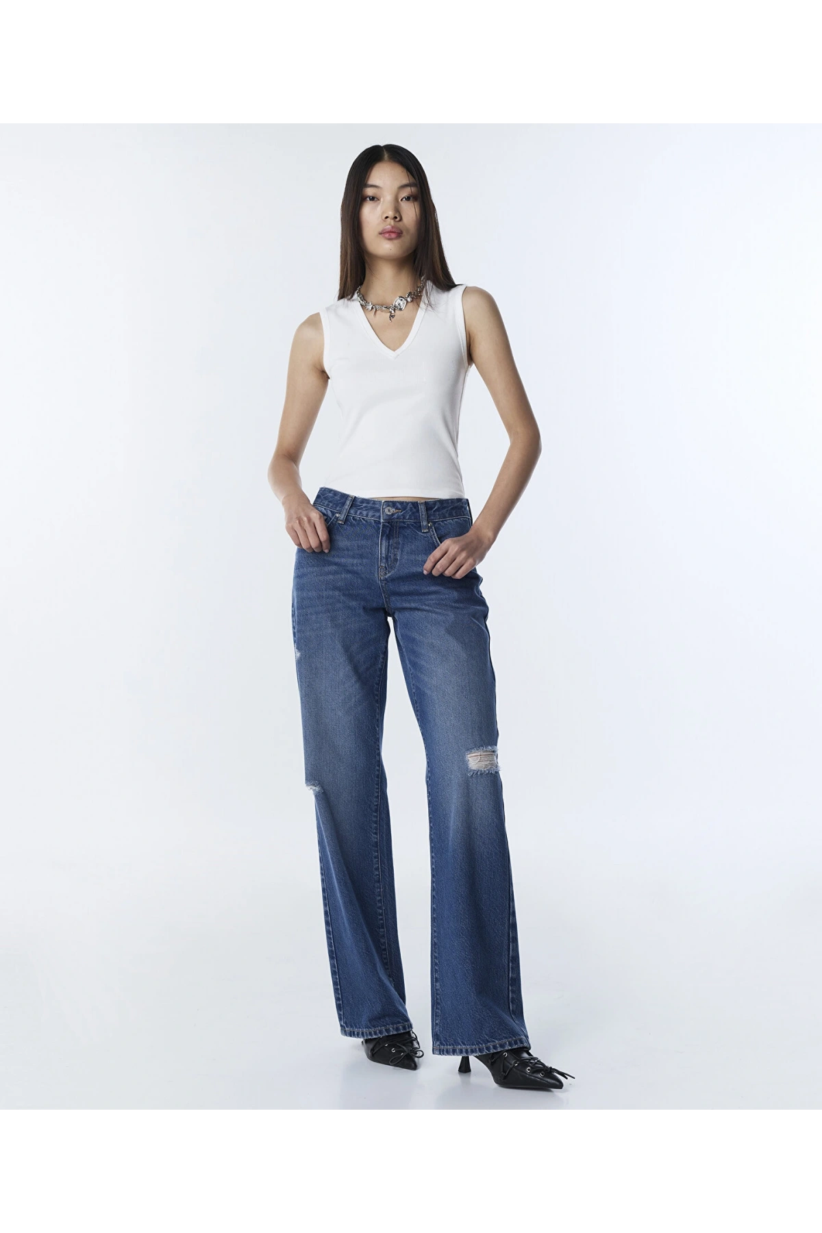 Twist Eskitme Efektli Jean Pantolon TS1260018037