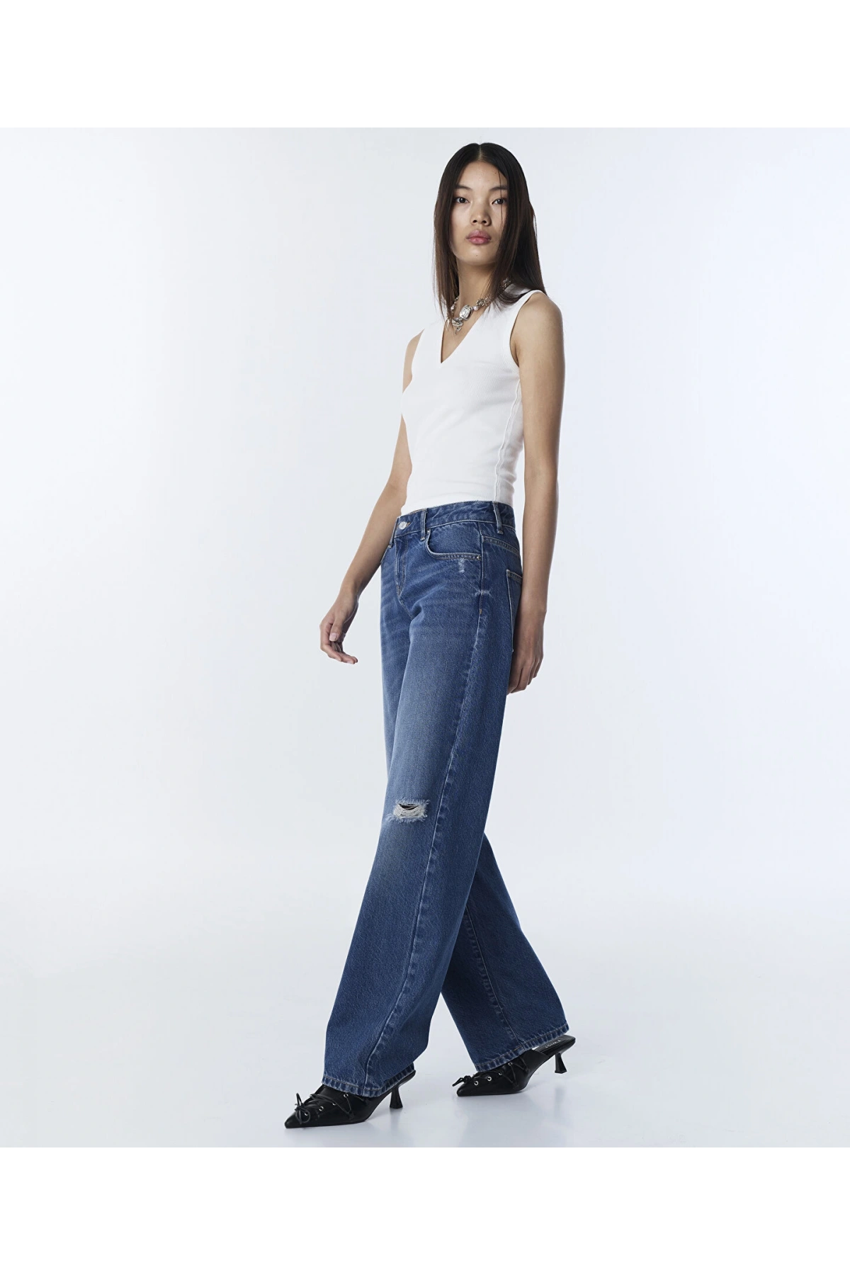 Twist Eskitme Efektli Jean Pantolon TS1260018037