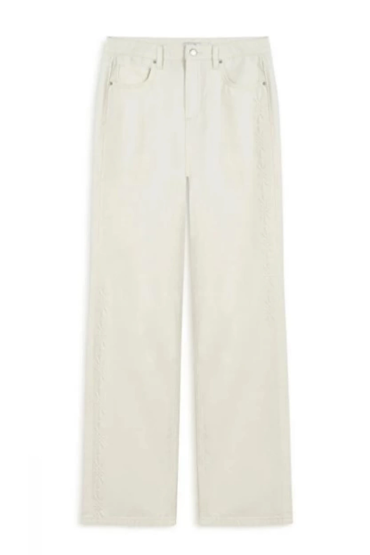 Twist Gofre Baskılı Wide Leg Jean Pantolon TS1250018042