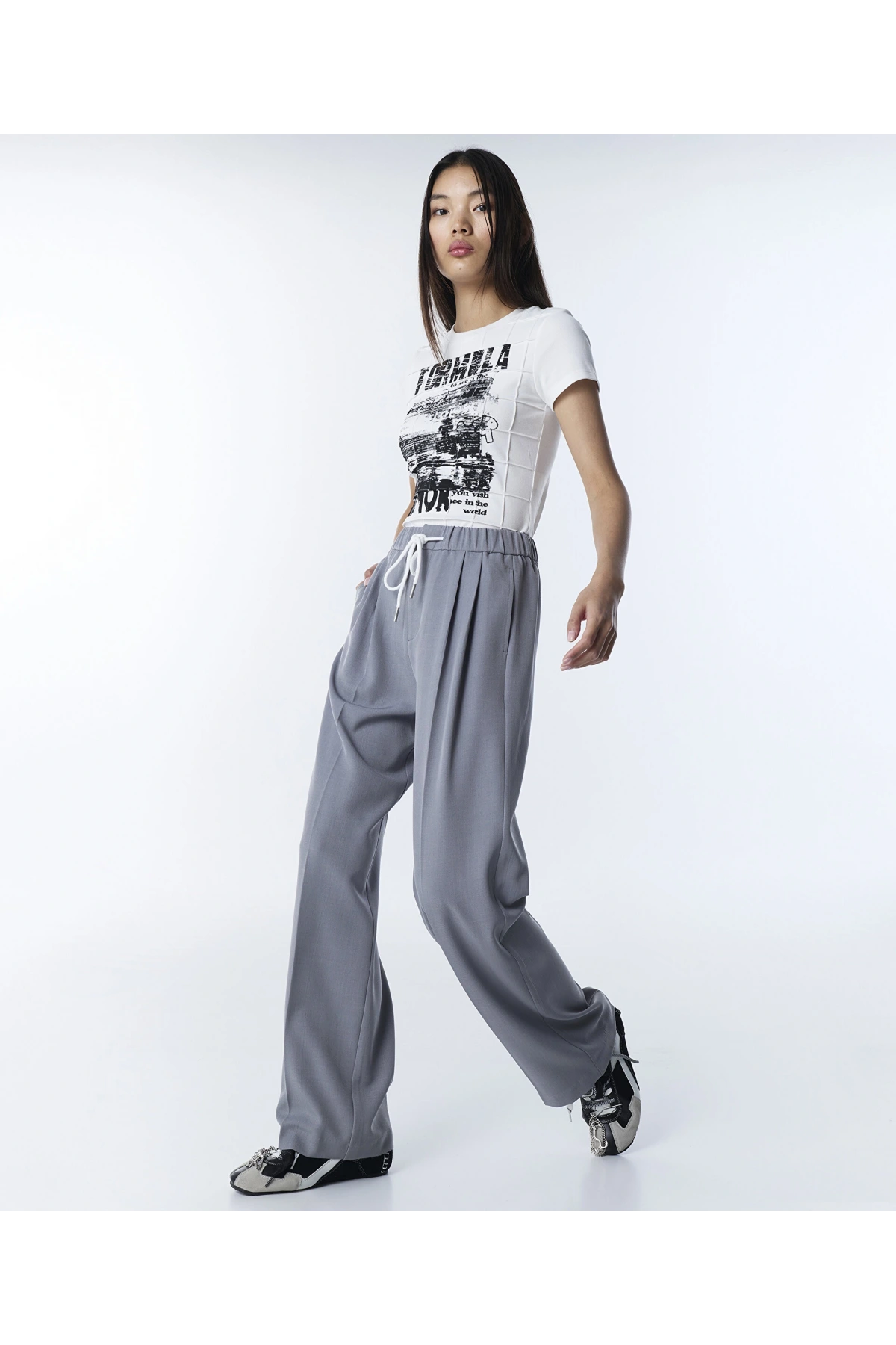 Twist Kontrast Kordonlu Wide Leg Pantolon TS1260003152