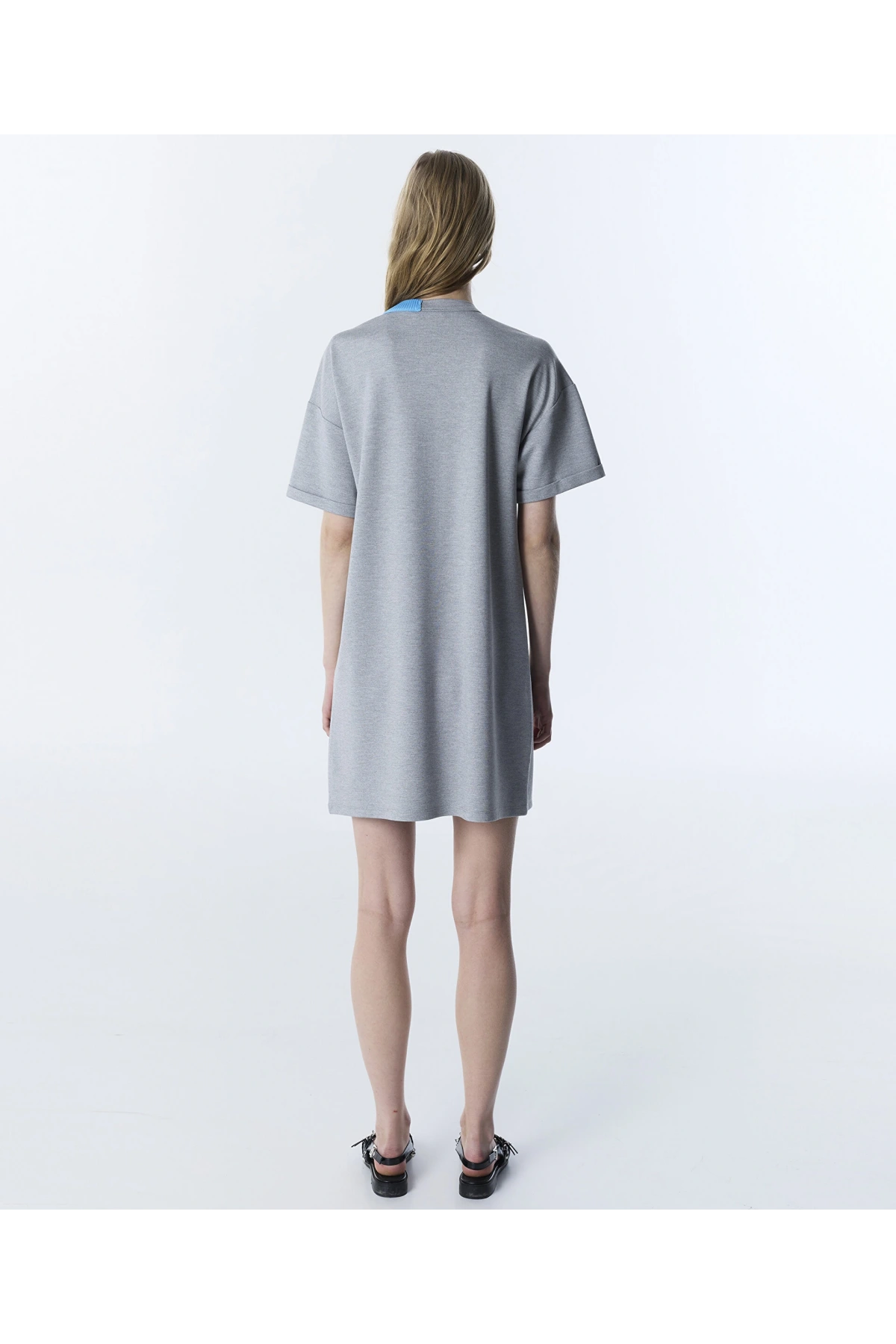 Twist Kontrast Patchli Penye Elbise TS1260002227