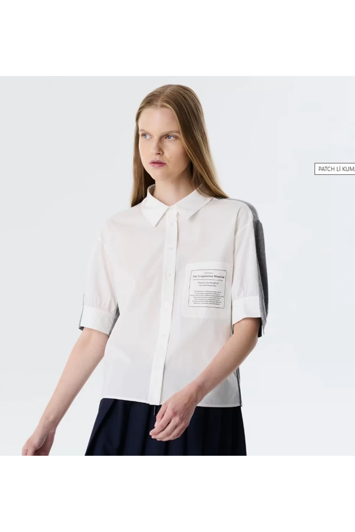 Twist Patchli Kumaş Mix Gömlek TW6250025082