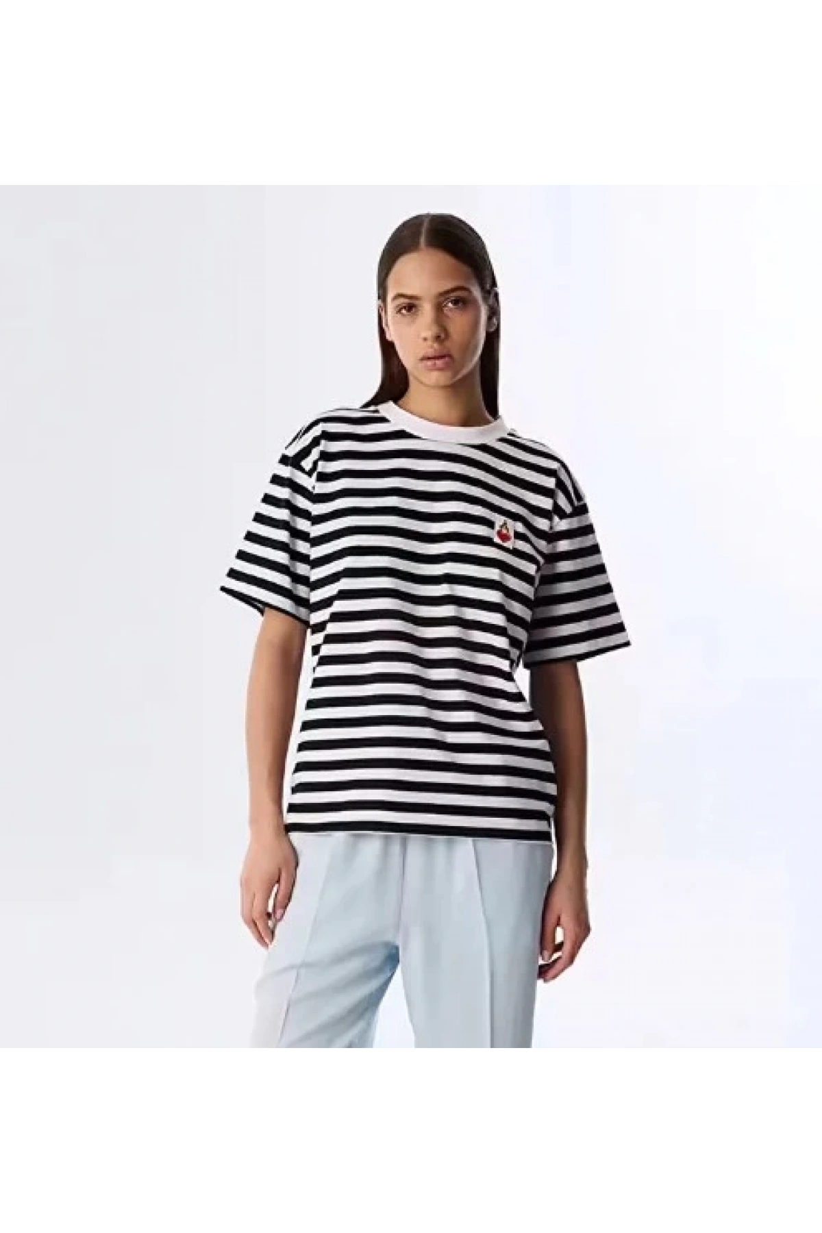 Twist Pathc Li Çizgili T-Shirt TS1250070239