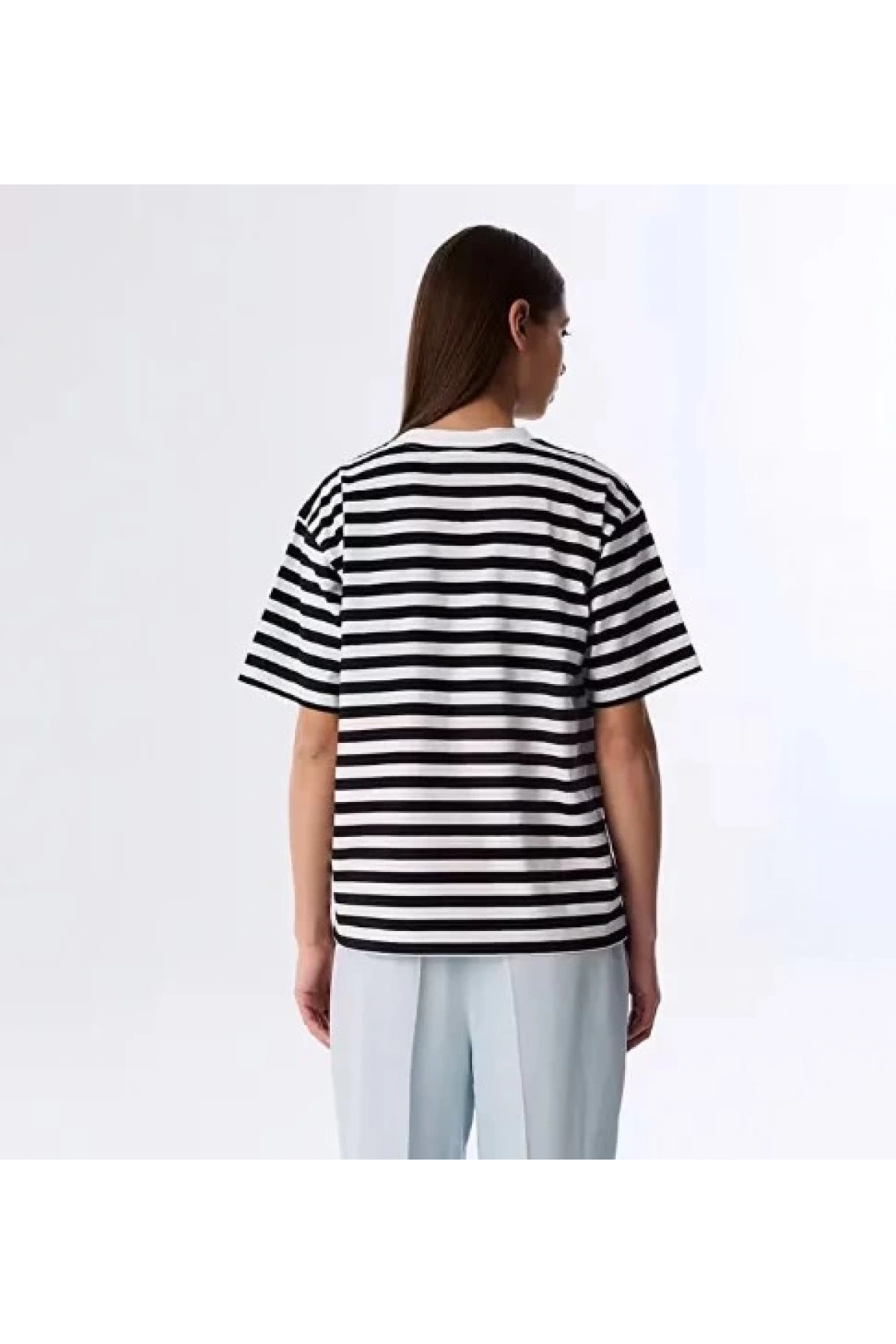 Twist Pathc Li Çizgili T-Shirt TS1250070239