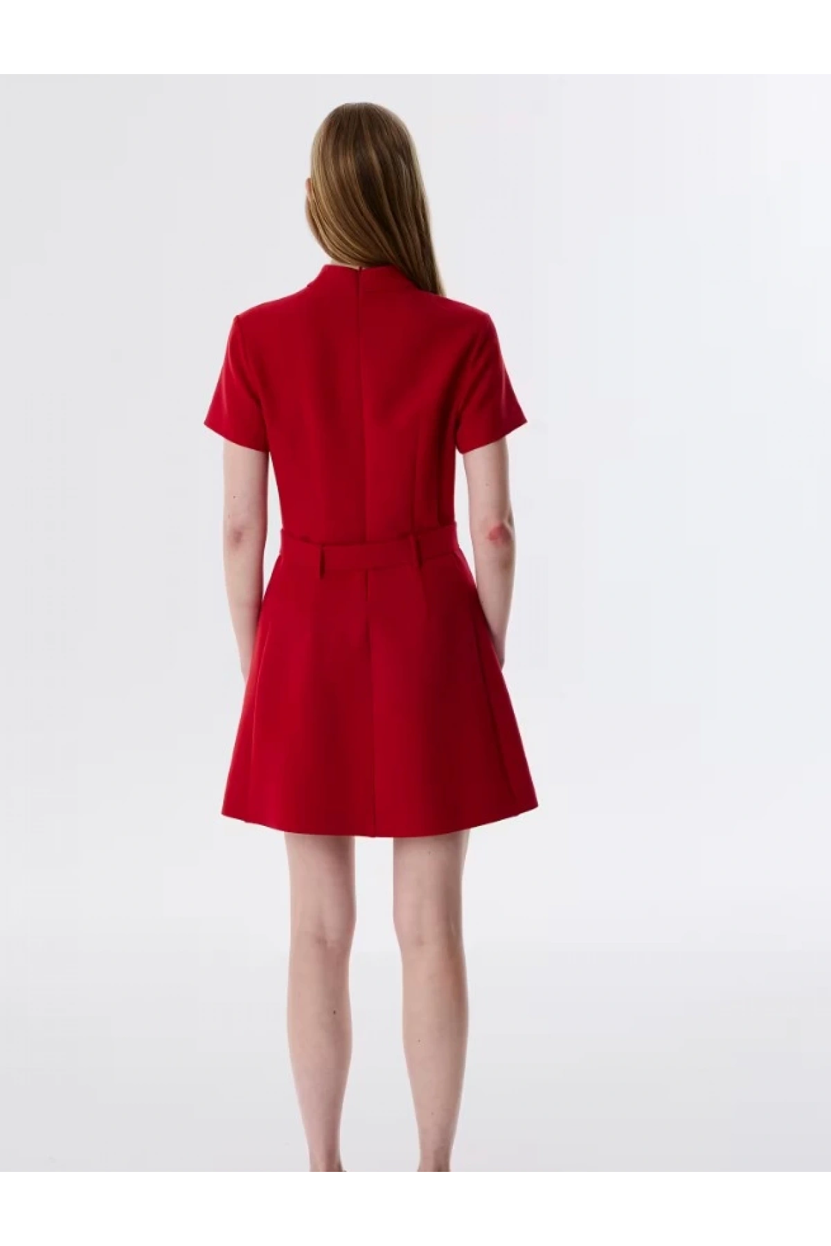 Twist Pileli Dik Yaka Elbise TW6250002153