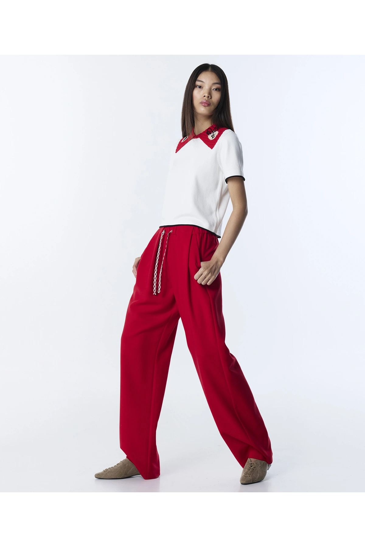 Twist Pileli Wide Leg Pantolon TS1260003135