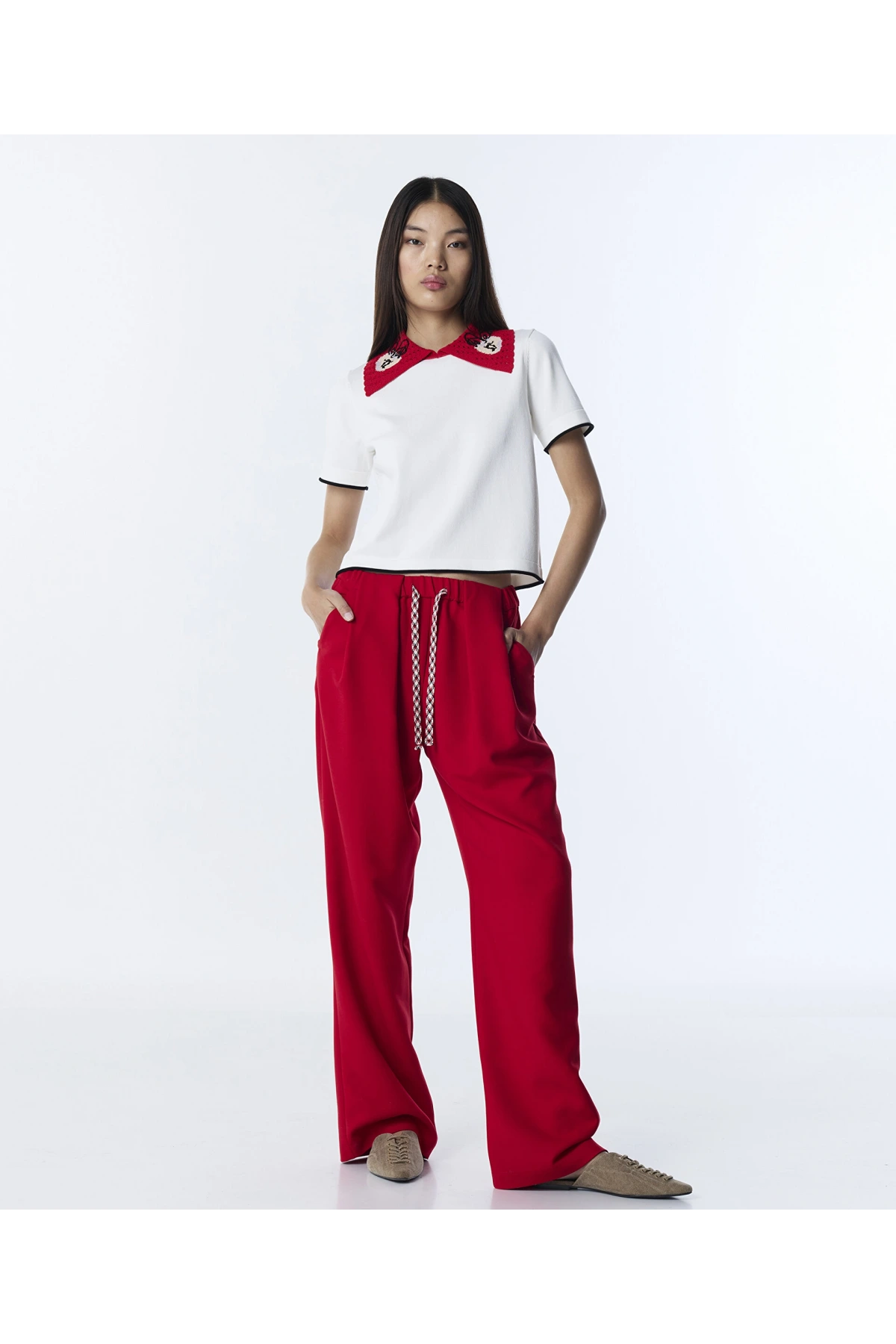 Twist Pileli Wide Leg Pantolon TS1260003135