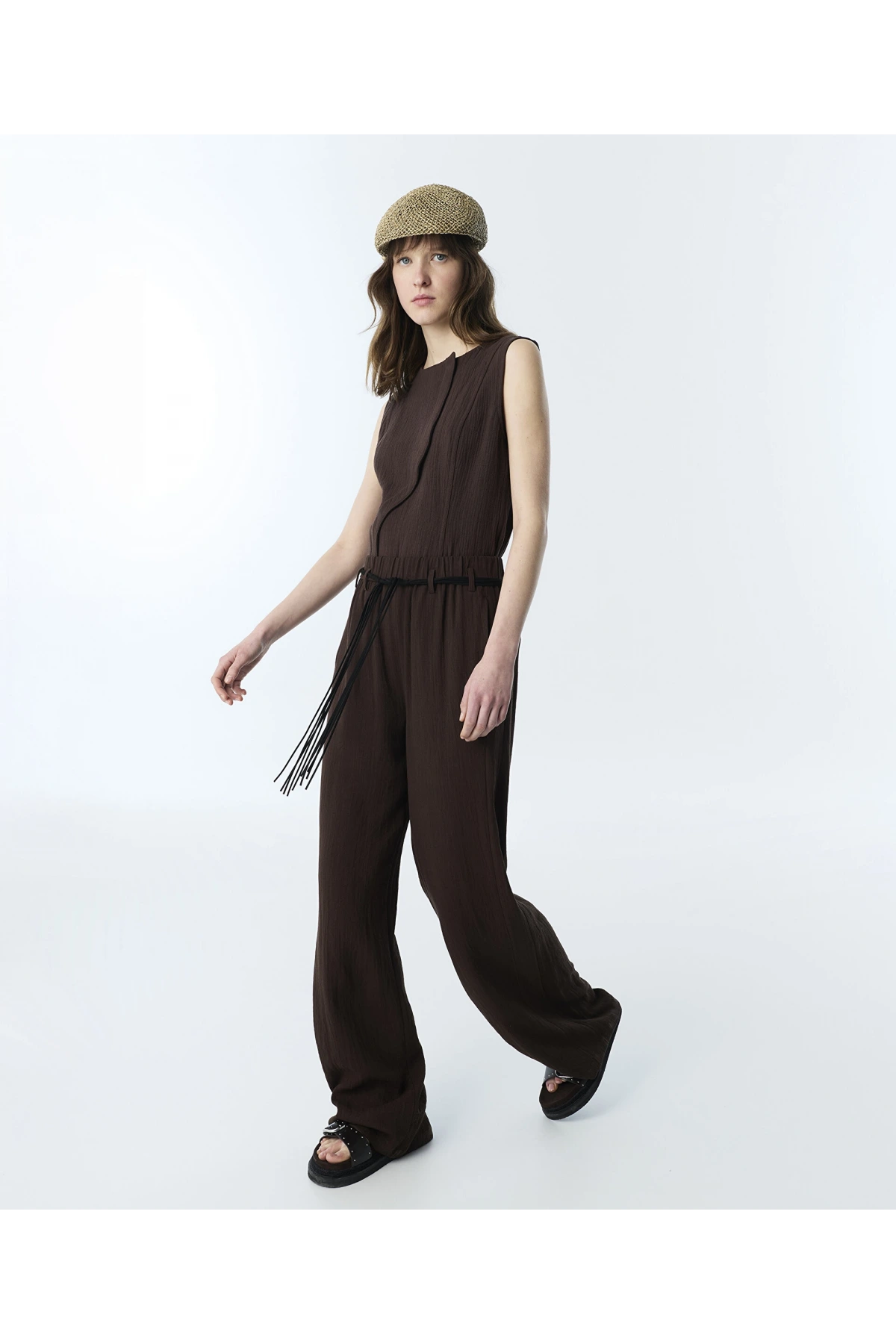 Twist Püsküllü Kemerli Wide Leg Pantolon TS1260003261