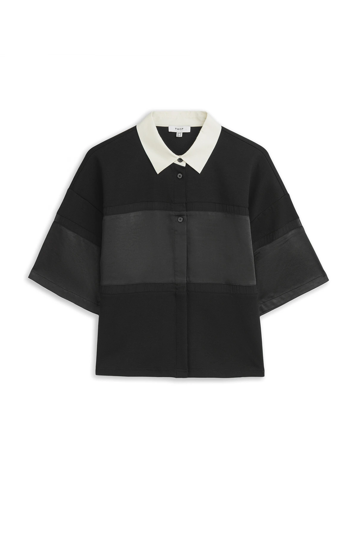 Twist Saten Mix Colorblock Bluz TS1260006057