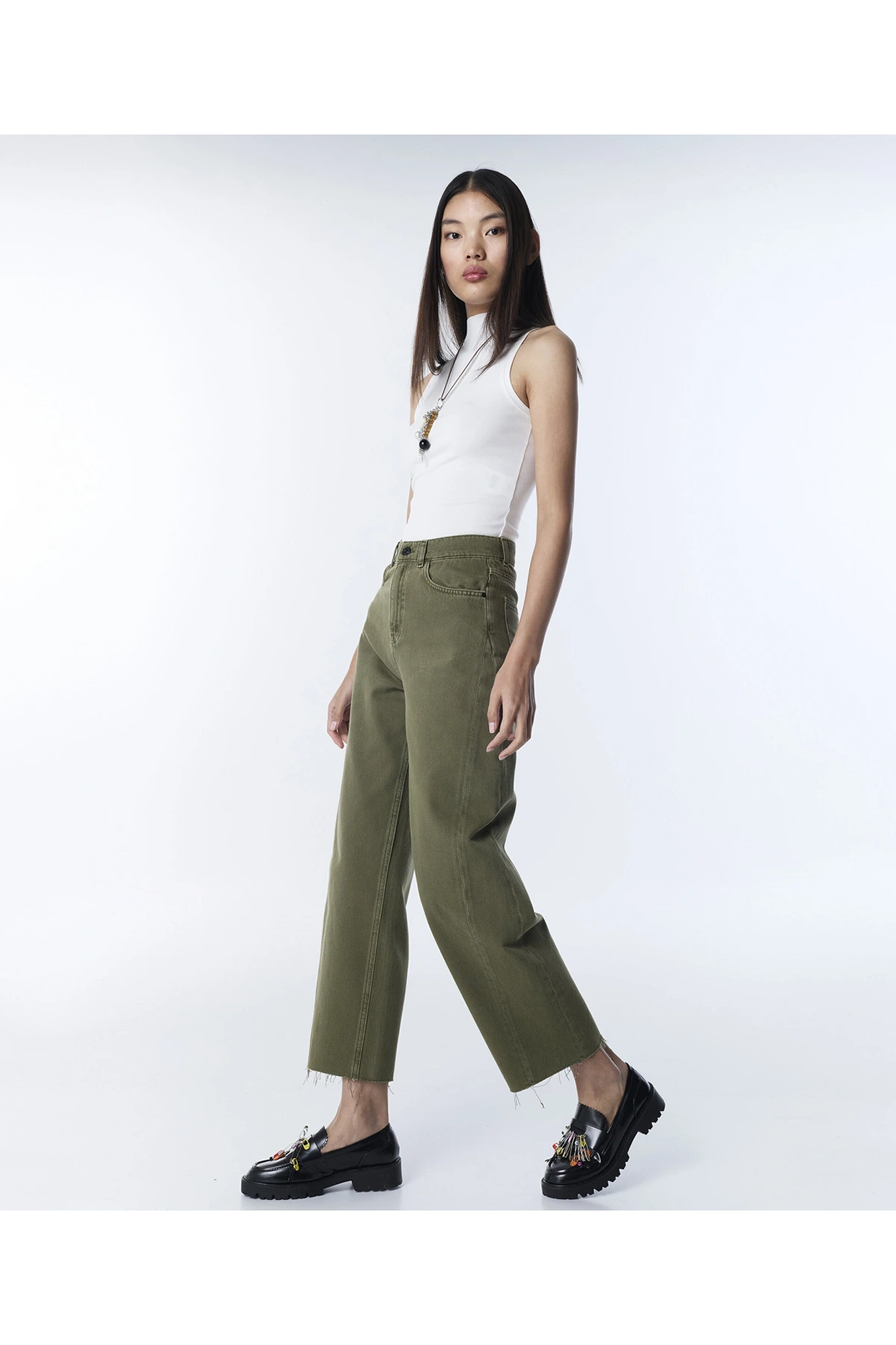Twist Slogan Baggy Jean Pantolon TS1260018033